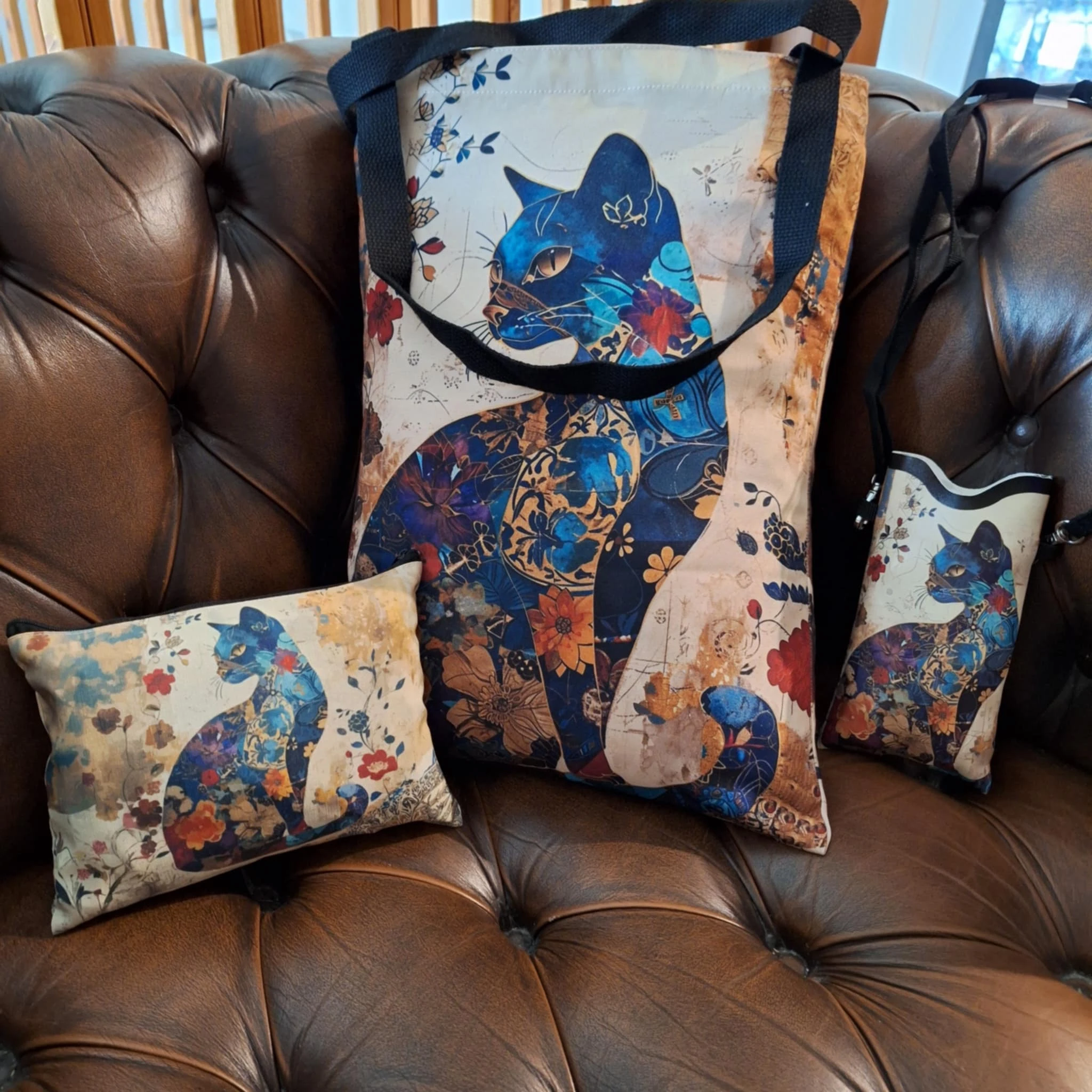 Set van 3 tassen “Chat Chic” – Kattenelegantie in trio – photo 2